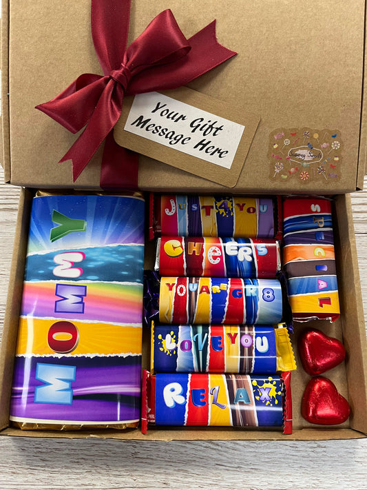 Mothers Day Gift Box With Fun Chocolate Bar Wrappers - Mommy