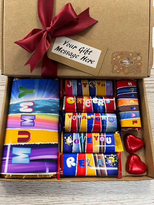Mothers Day Gift Box With Fun Chocolate Bar Wrappers - Mummy