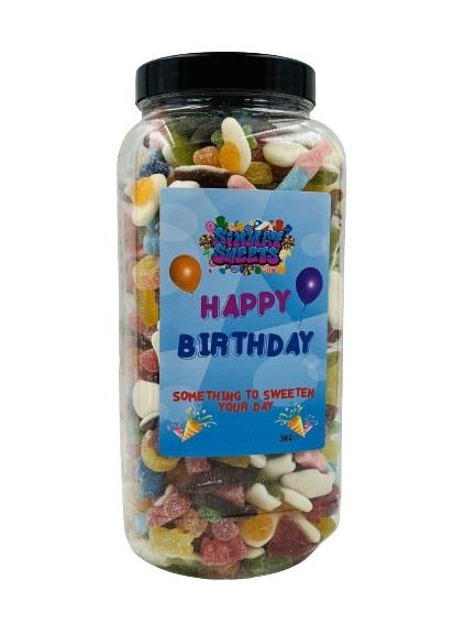 Simway Sweets 'Happy Birthday' Gift Huge Mega 3KG Sweet Jar - Pick Your Mix!
