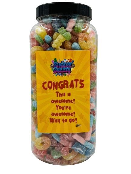 Simway Sweets Congratulations Gift Huge Mega 3KG Sweet Jar - Pick Your Mix!