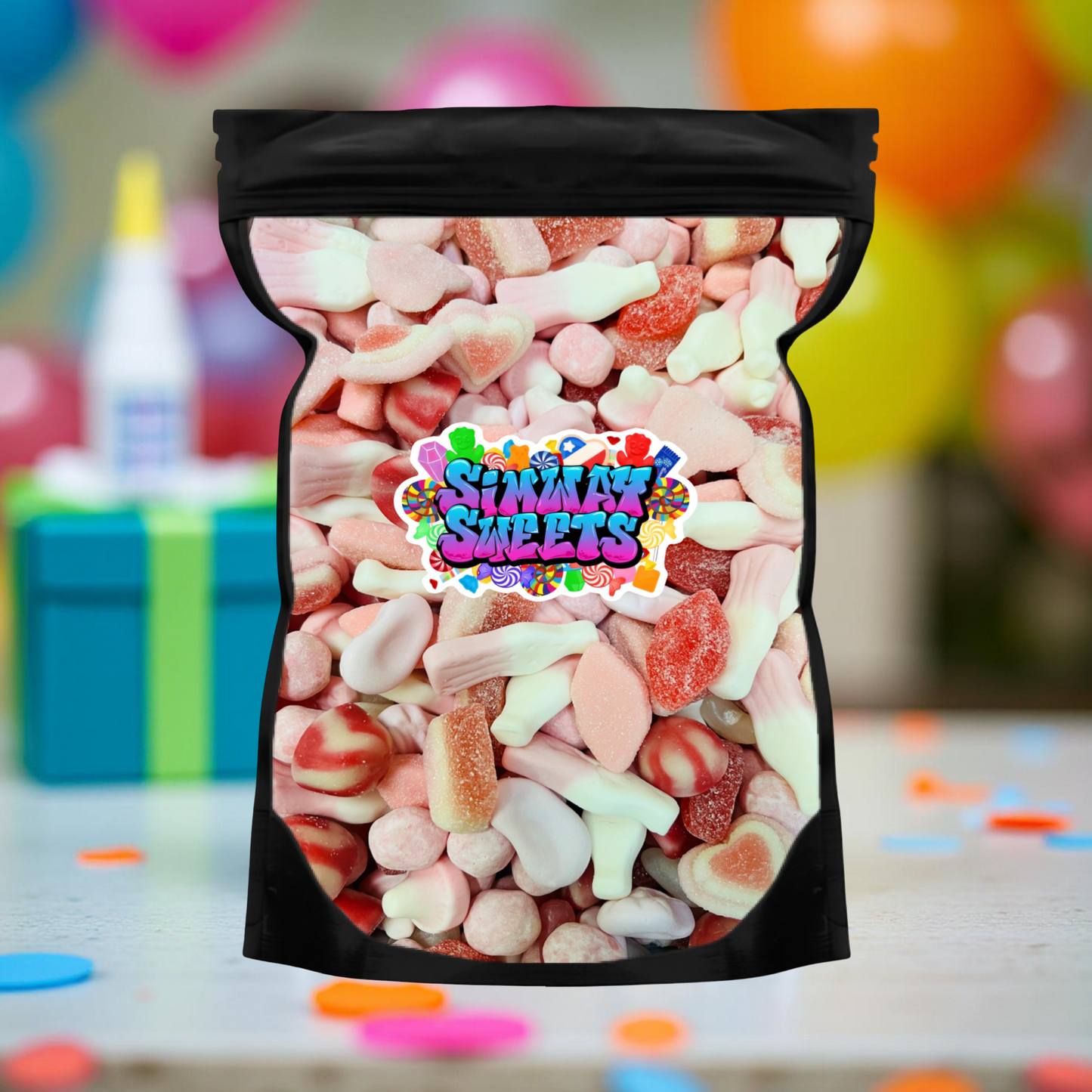 Pink Pick & Mix Sweets Selection, Fizzy and Non-Fizzy Gummy Mix