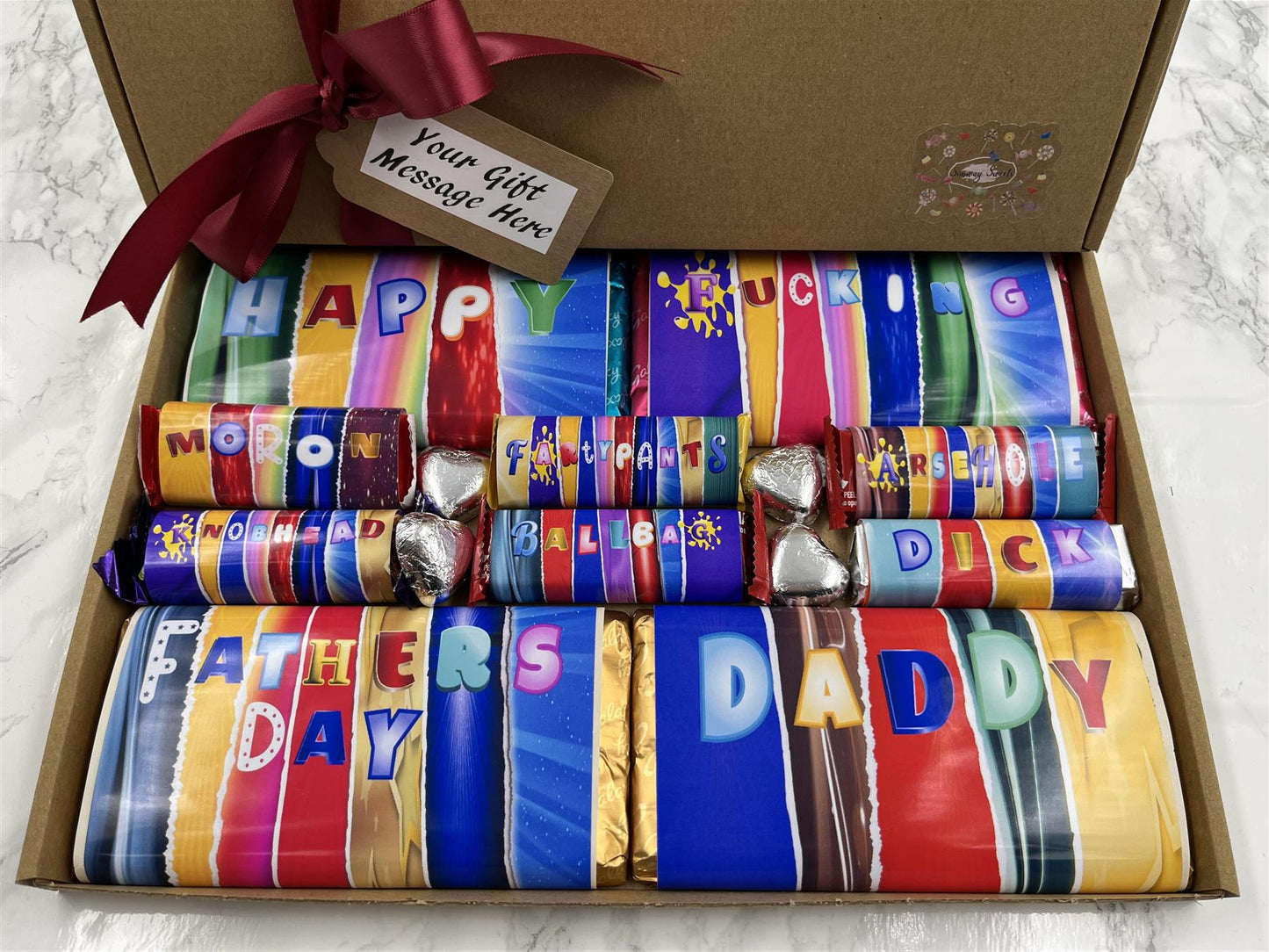 Rude Sweary Fathers Day Novelty Chocolate Wrapper Gift Box - Daddy