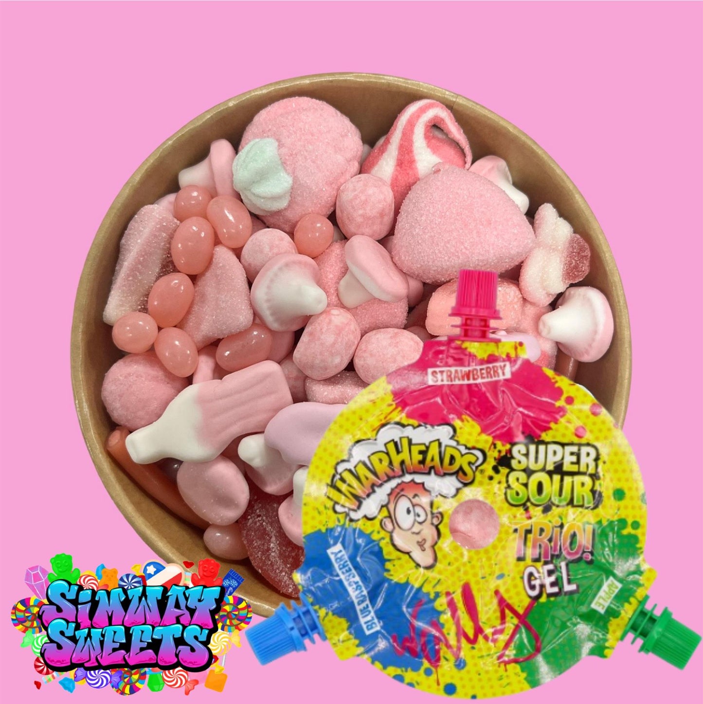 Pretty In Pink Candy Salad - With Gel