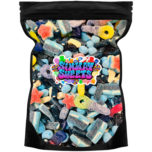 Blue Pick & Mix Sweets Selection, Fizzy and Non-Fizzy Gummy Mix