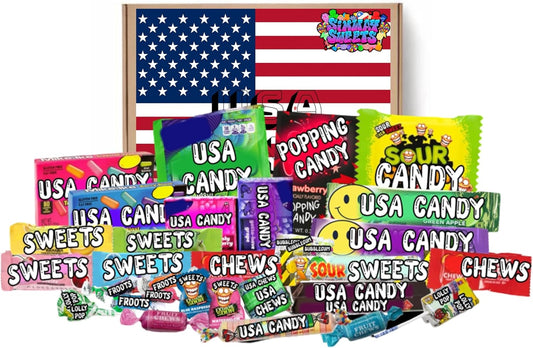 American Sweets Gift Box  Includes 30 Assorted Treats
