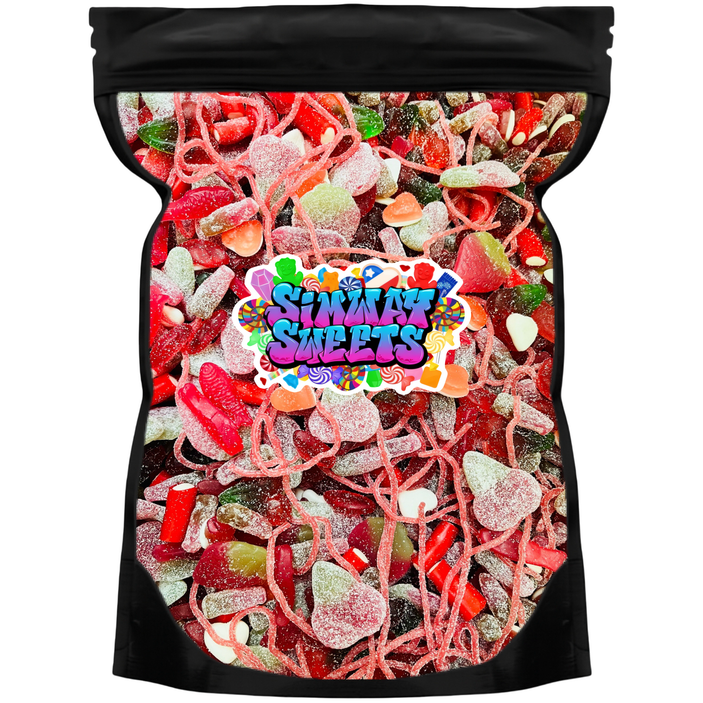 Red Pick & Mix Sweets Selection, Fizzy and Non-Fizzy Gummy Mix