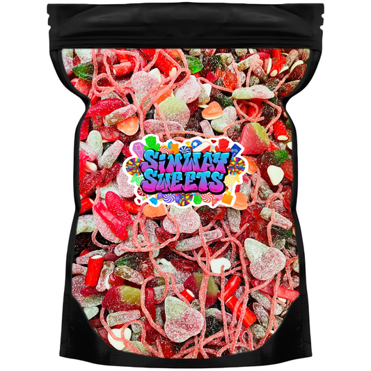 Red Pick & Mix Sweets Selection, Fizzy and Non-Fizzy Gummy Mix
