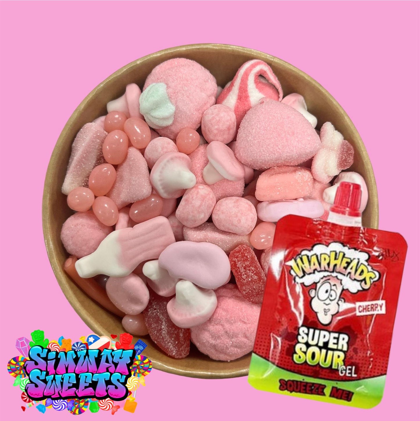 Pretty In Pink Candy Salad - With Gel