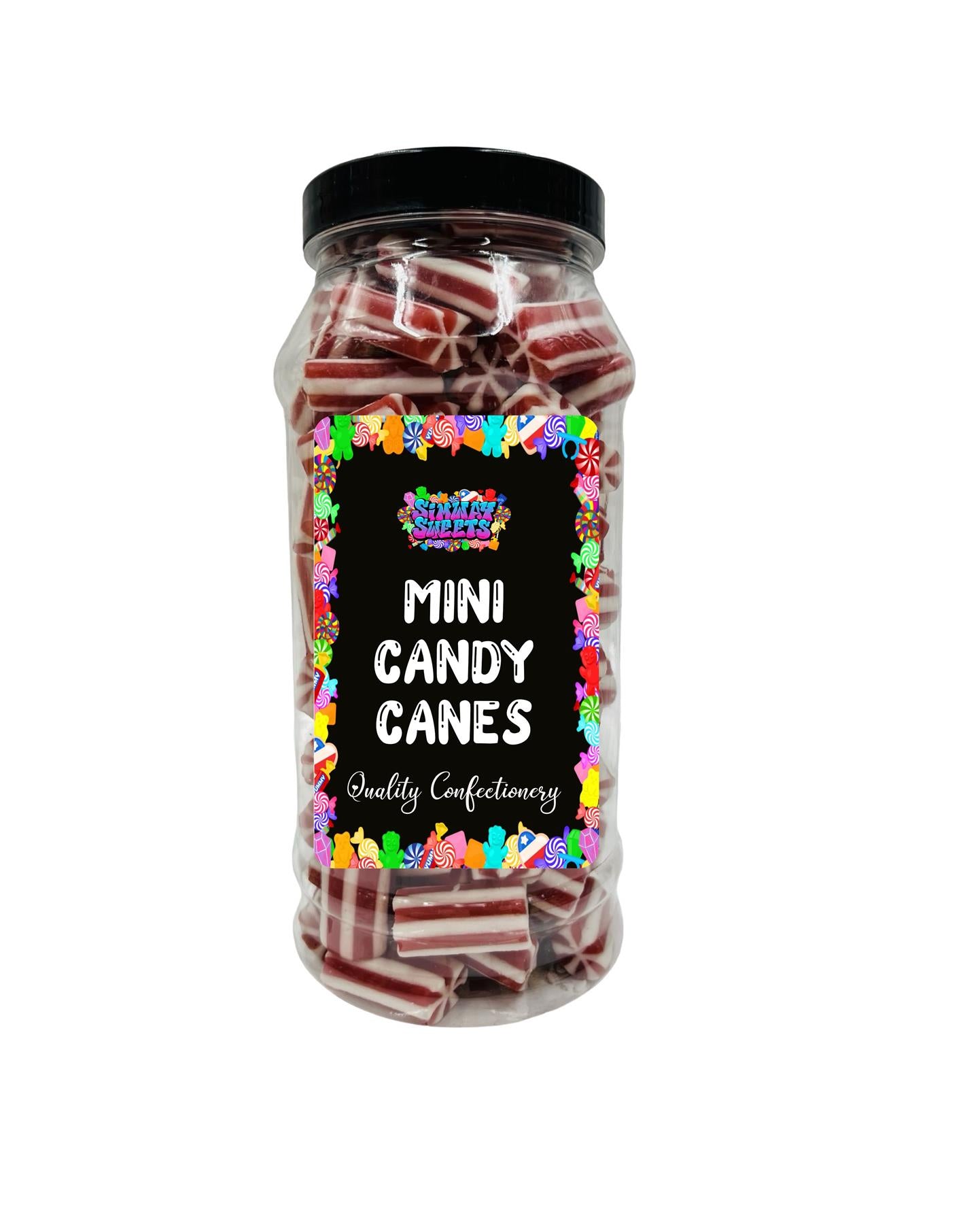 Red & White Mini Candy Canes Retro Sweets Gift Jar - 690g