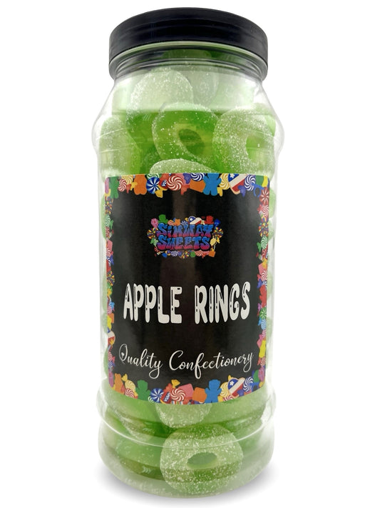 Sour Apple Rings Retro Fizzy Gummy Sweets Gift Jar - 620g