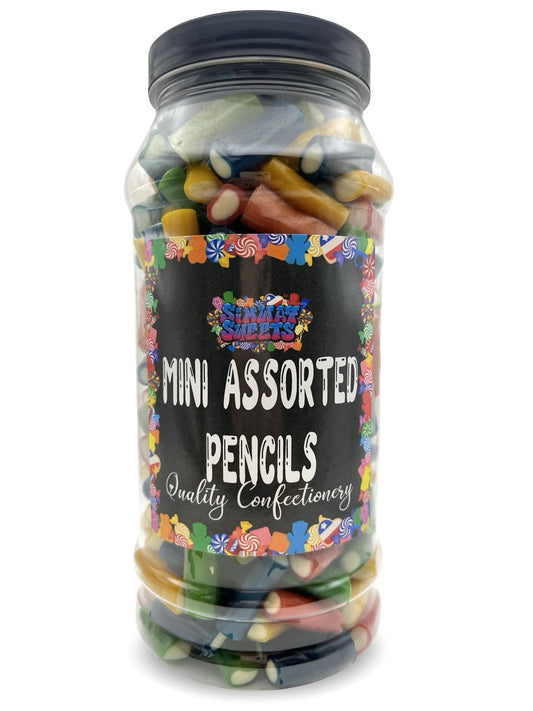 Assorted Pencils Mini Pencil Bites Retro Sweets Gift Jar - 780g