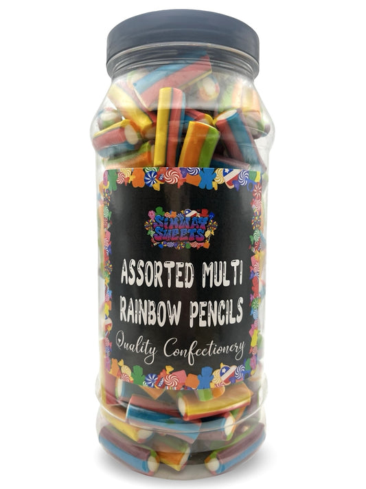 Multi Coloured Pencil Bites Retro Gummy Sweets Gift Jar - 625g
