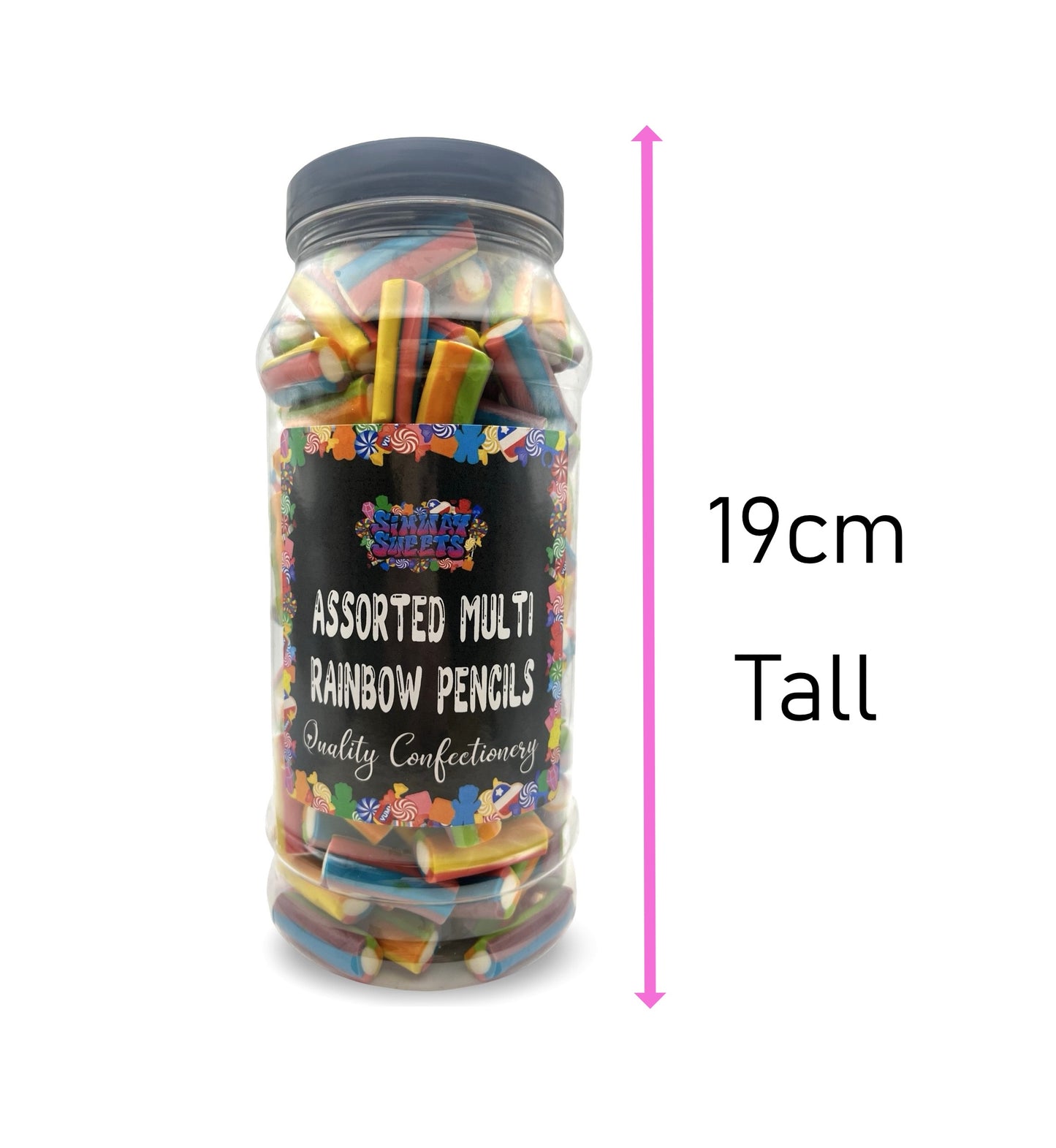 Multi Coloured Pencil Bites Retro Gummy Sweets Gift Jar - 625g