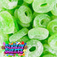 Sour Apple Rings Retro Fizzy Gummy Sweets Gift Jar - 620g
