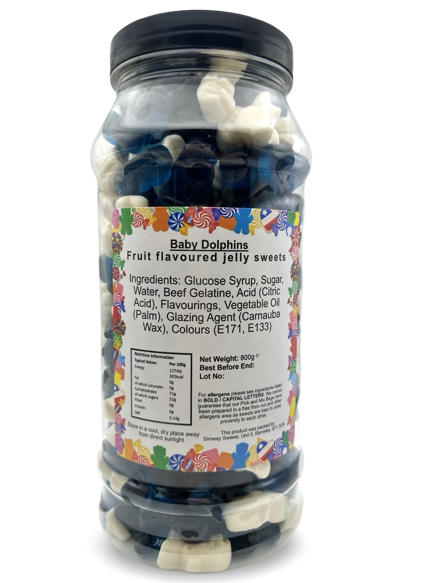 Baby Dolphins Jelly Gummy Retro Sweets Gift Jar - 800g