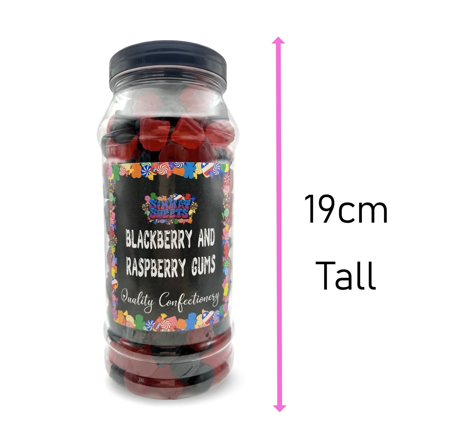Blackberry & Raspberry Gums Jelly Gummy Retro Sweets Gift Jar - 770g