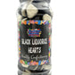 Black Liquorice Hearts Retro Gummy Sweets Gift Jar - 775g