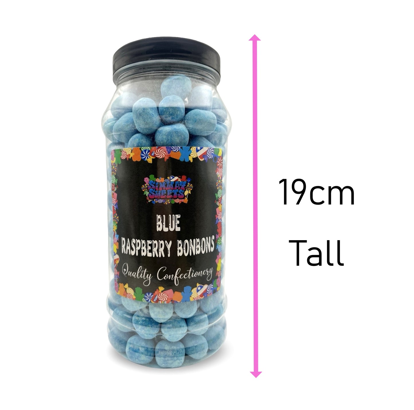 Blue Raspberry Flavour BonBons Retro Sweets Bon Bons Gift Jar - 760g