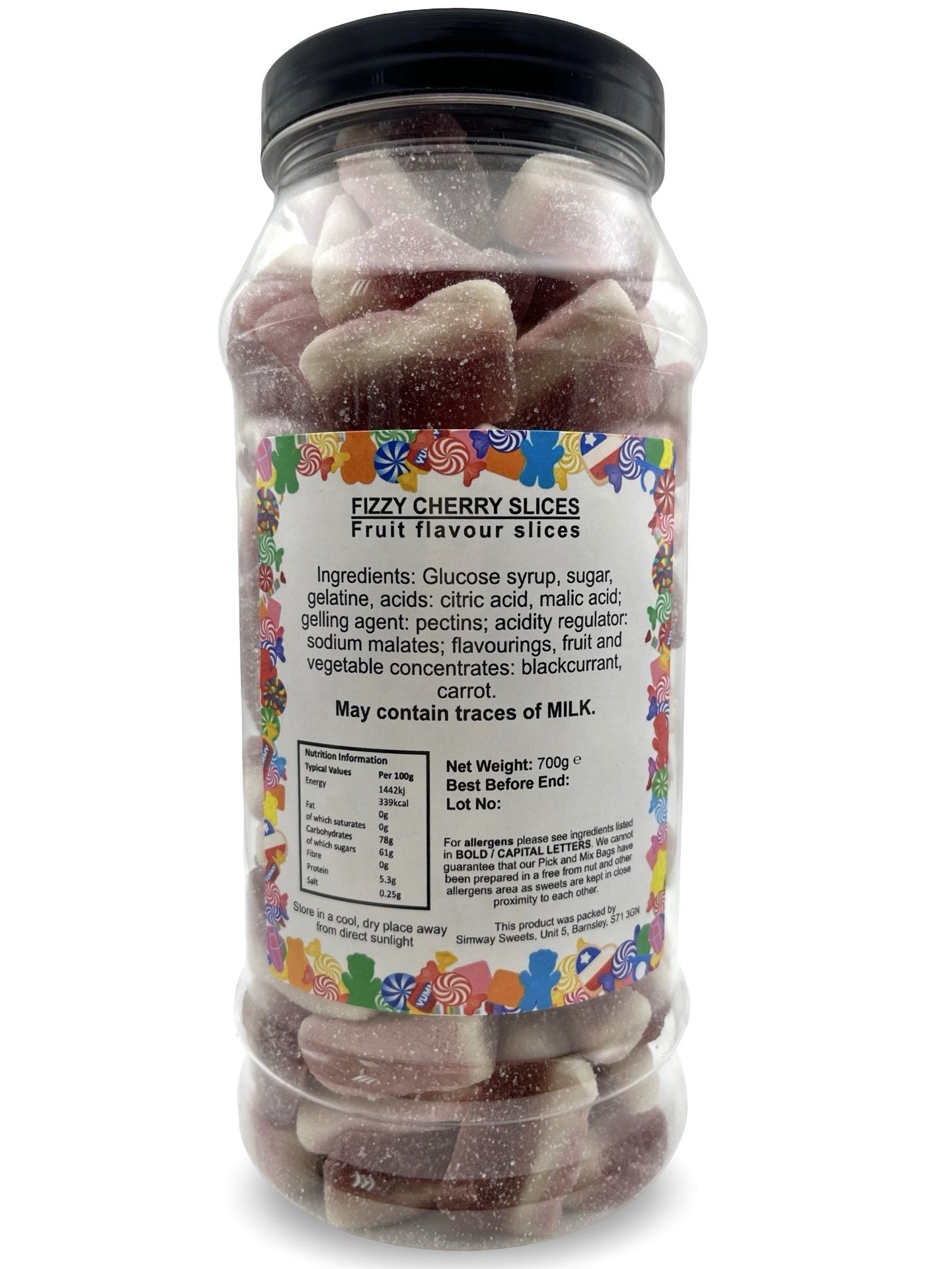 Cherry Slices Retro Fizzy Gummy Sweets Gift Jar - 700g
