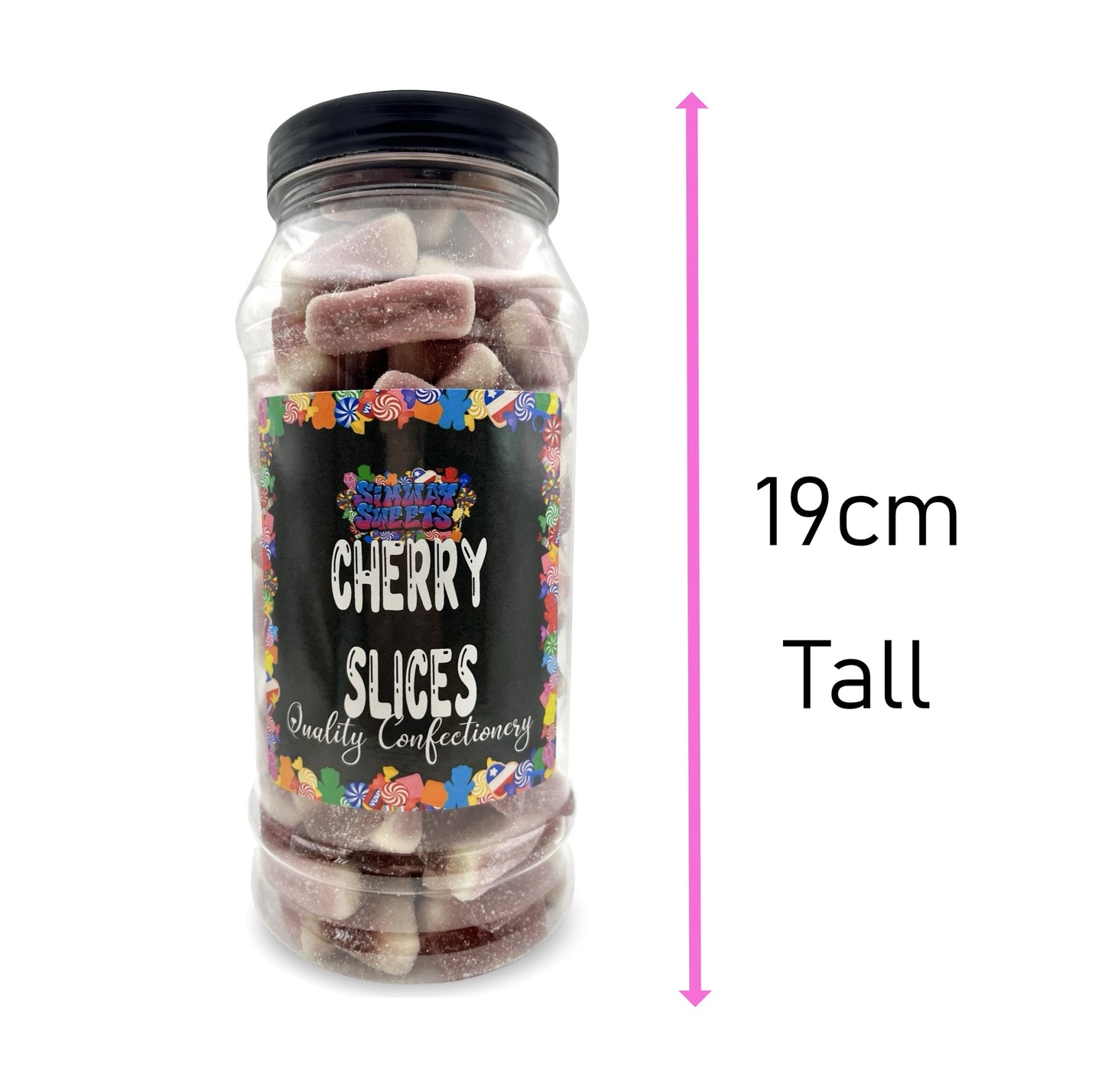 Cherry Slices Retro Fizzy Gummy Sweets Gift Jar - 700g