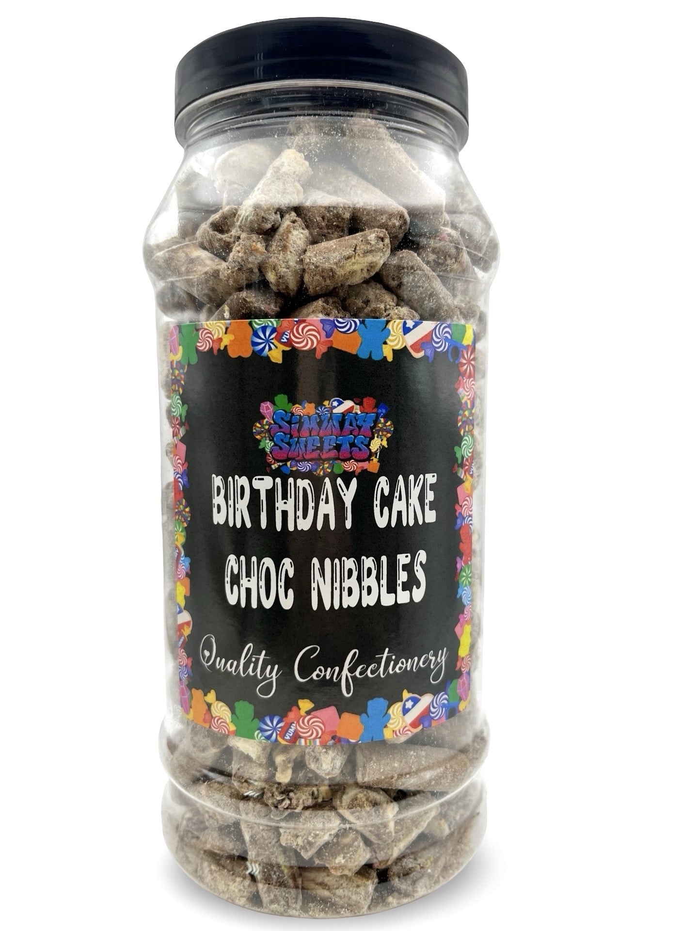 Birthday Cake Flavour Choc Nibbles Retro Sweets Gift Jar - 585g