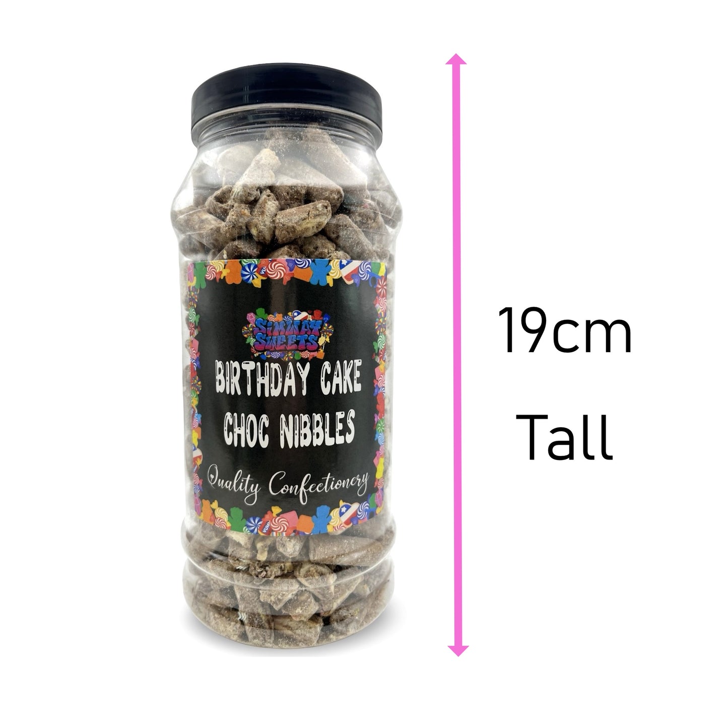 Birthday Cake Flavour Choc Nibbles Retro Sweets Gift Jar - 585g