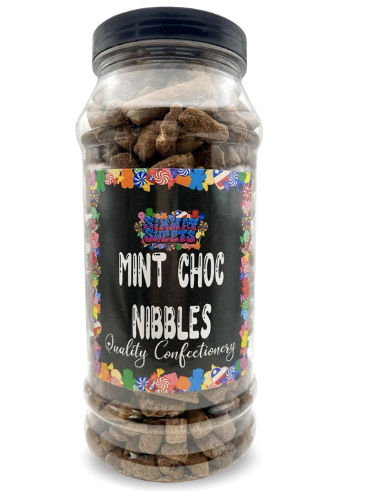 Mint Flavour Choc Nibbles Retro Sweets Gift Jar - 615g