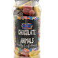 Chocolate Animal Shapes Milk, White & Pink Chocolate Retro Sweets Gift Jar - 620g