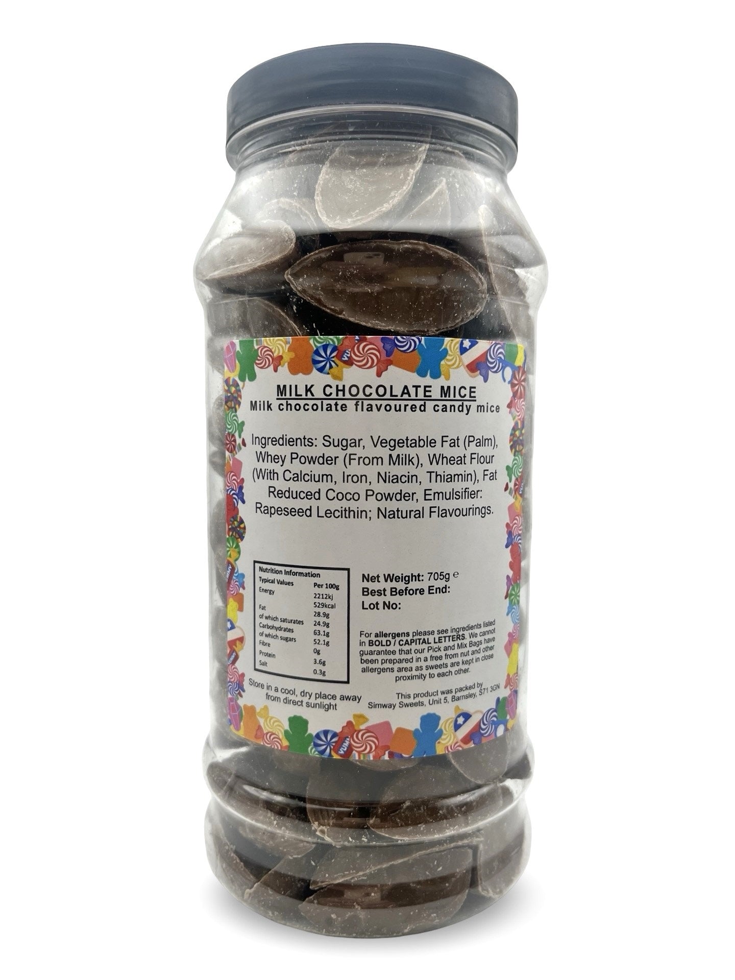 Milk Chocolate Mice Retro Sweets Gift Jar - 705g