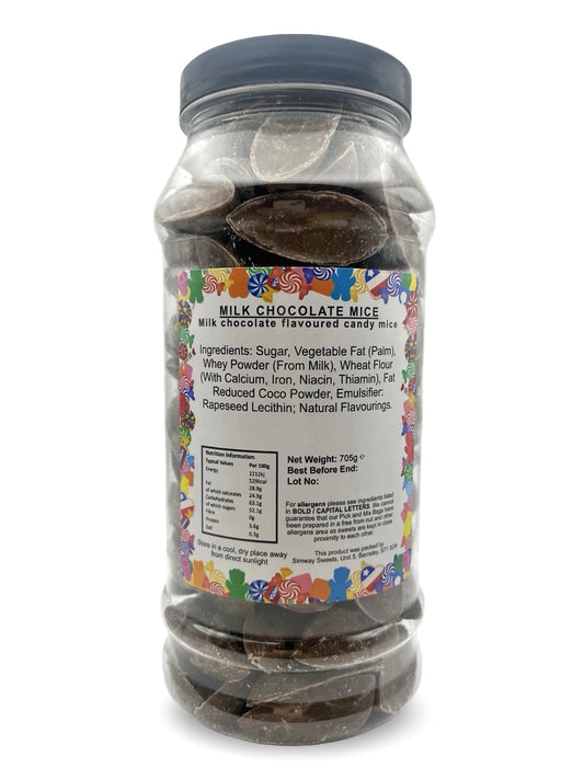 Milk Chocolate Mice Retro Sweets Gift Jar - 705g