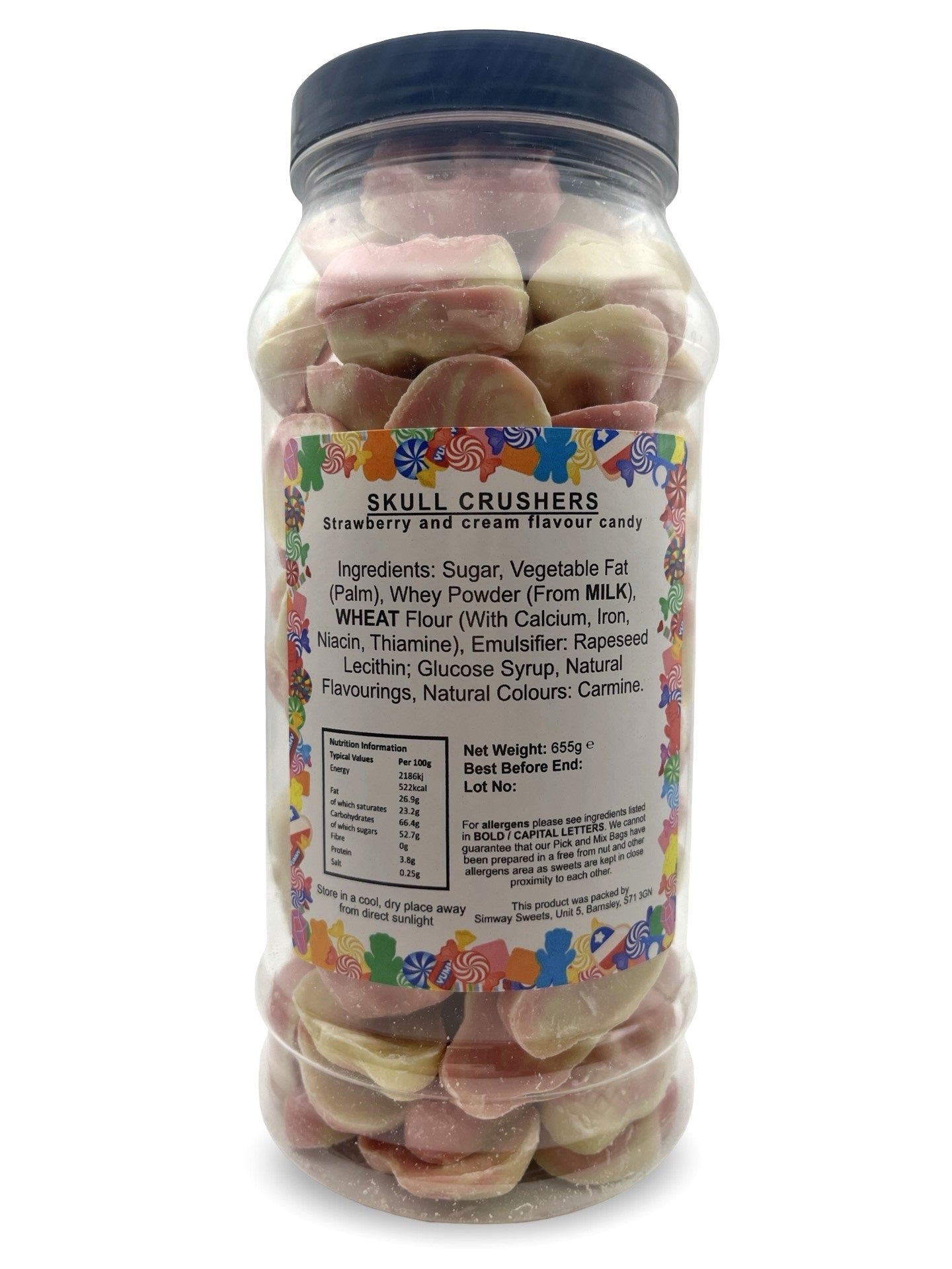 Skull Crusher Chocolate Shapes Retro Sweets Gift Jar - 655g