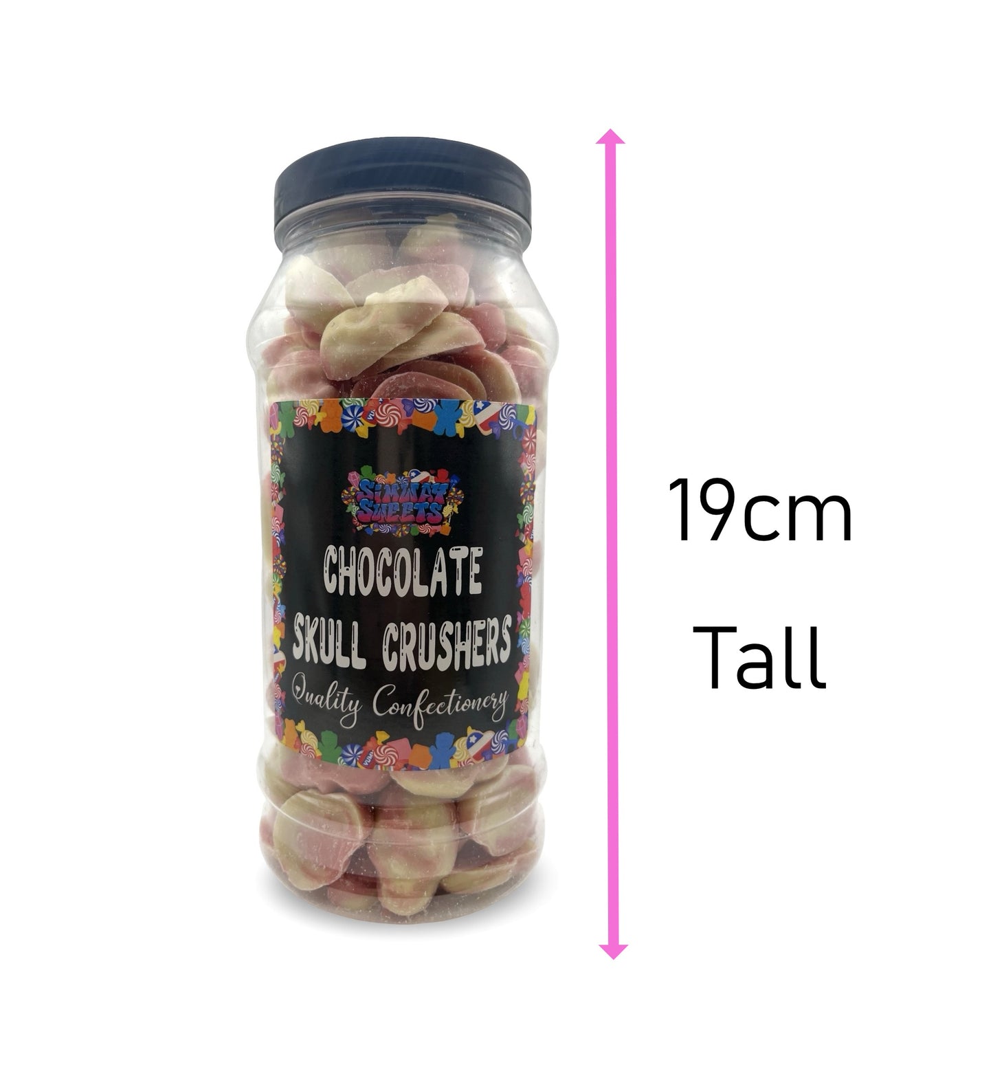 Skull Crusher Chocolate Shapes Retro Sweets Gift Jar - 655g