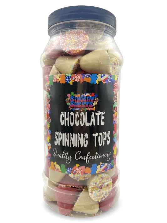 Chocolate Spinning Tops Shapes Retro Sweets Gift Jar - 725g