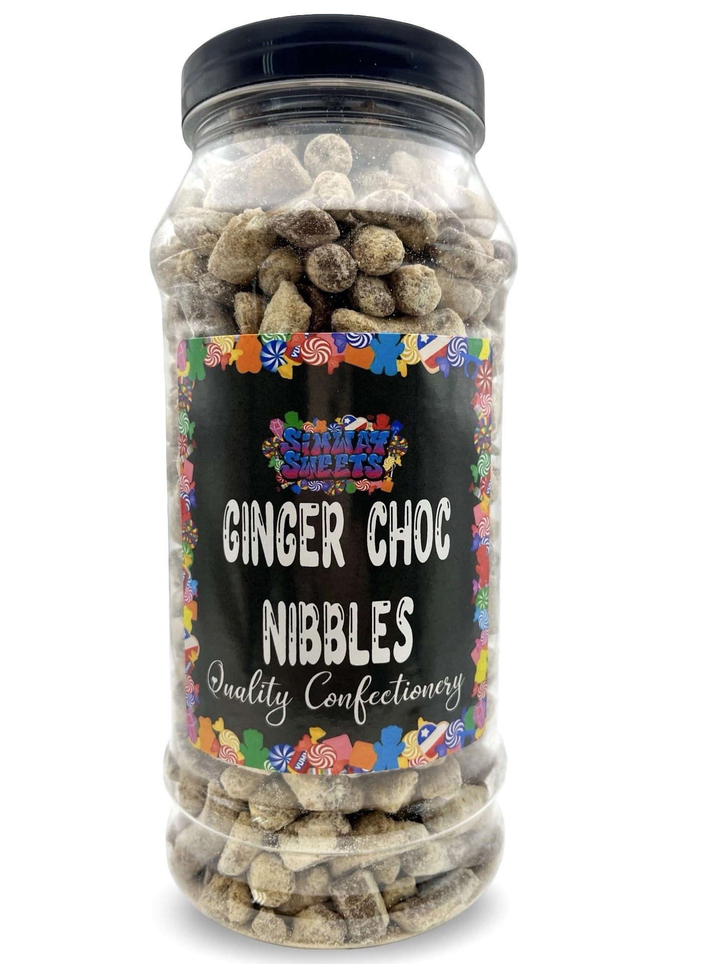 Gingerbread Choc Nibbles Retro Sweets Gift Jar - 590g