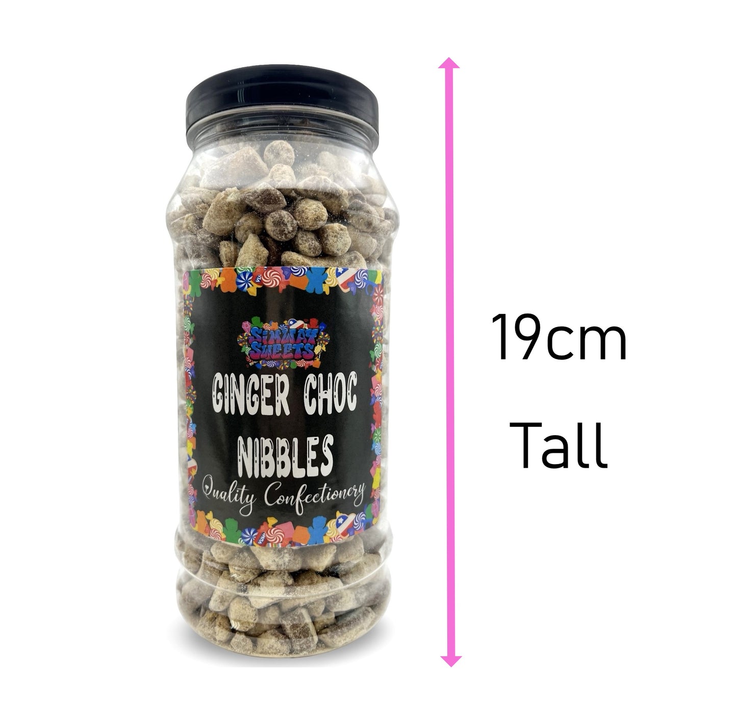 Gingerbread Choc Nibbles Retro Sweets Gift Jar - 590g