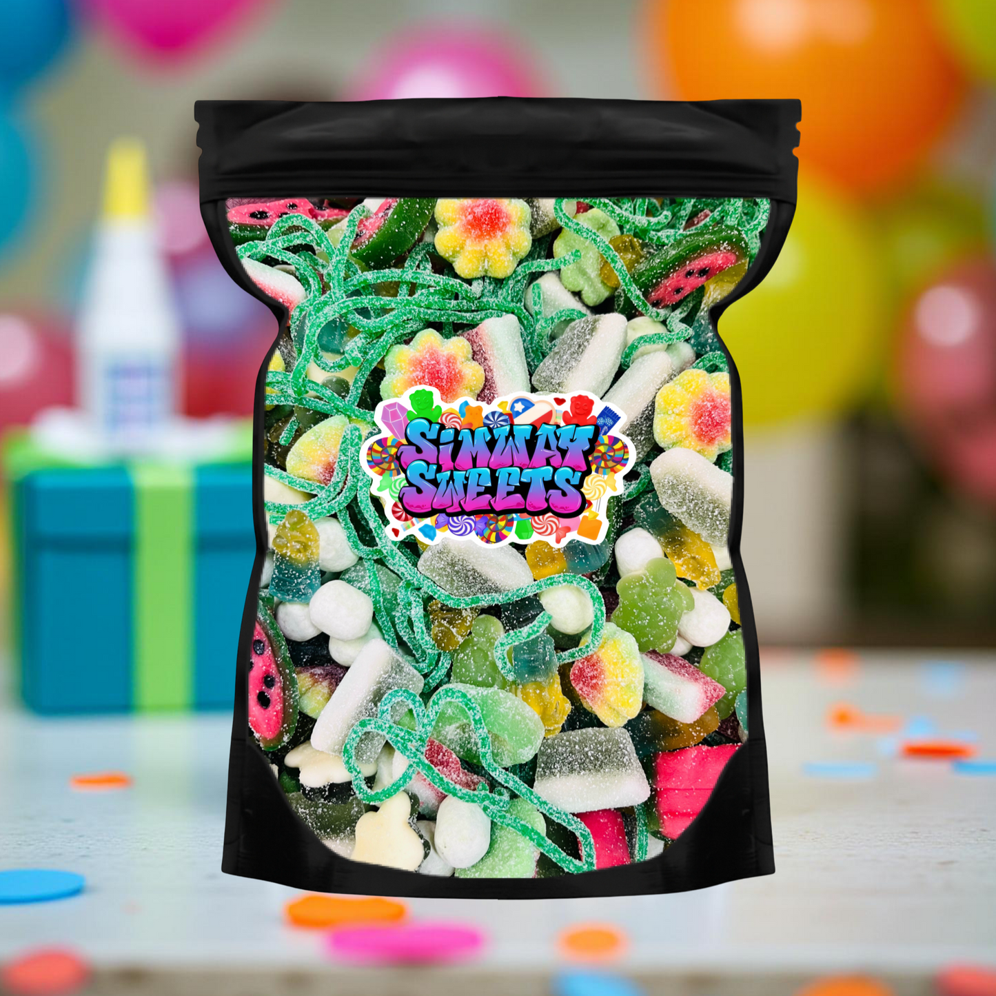 Green Pick & Mix Sweets Selection, Fizzy and Non-Fizzy Gummy Mix