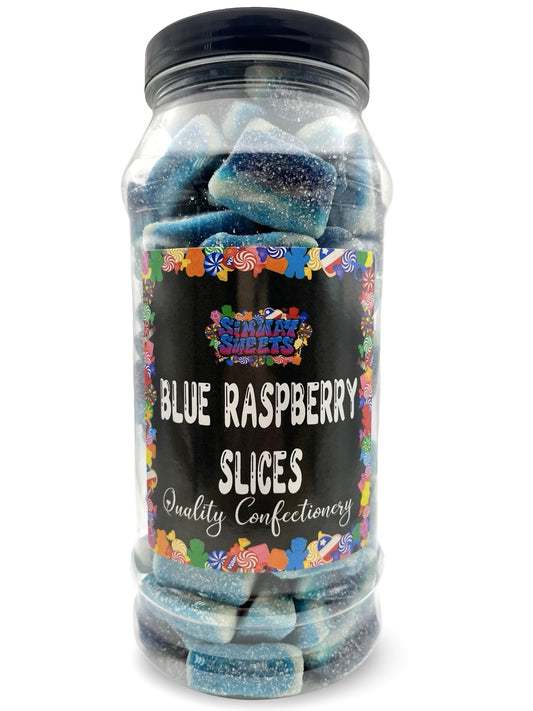 Fizzy Blue Raspberry Slices Fizzies Retro Sweets Gift Jar - 700g