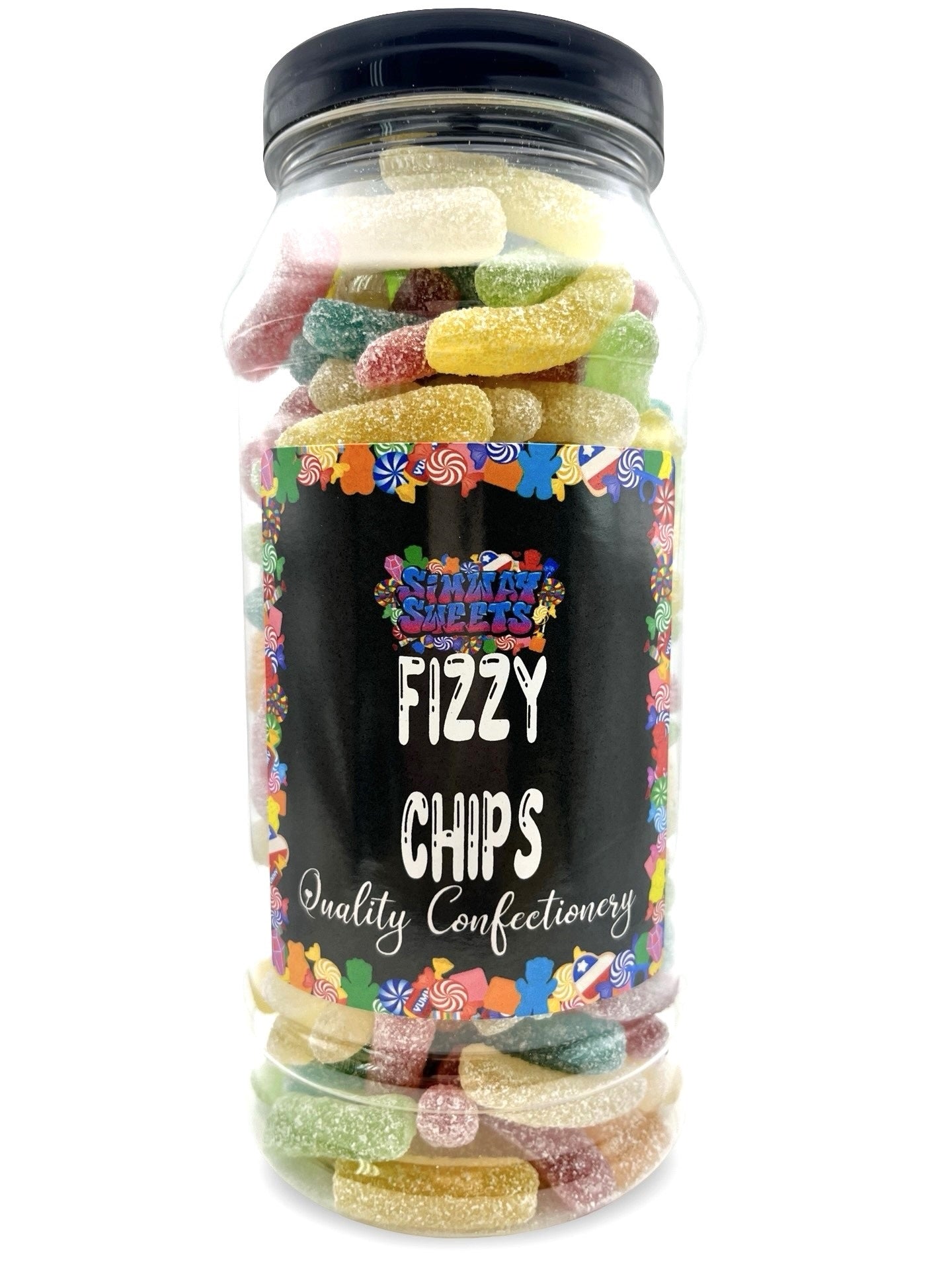 Fizzy Chips Retro Sweets Gift Jar - 655g