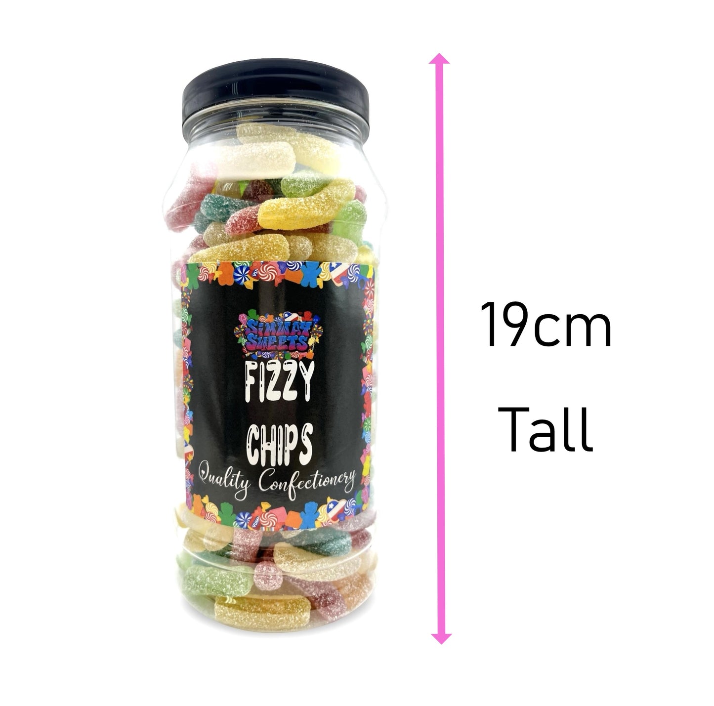 Fizzy Chips Retro Sweets Gift Jar - 655g