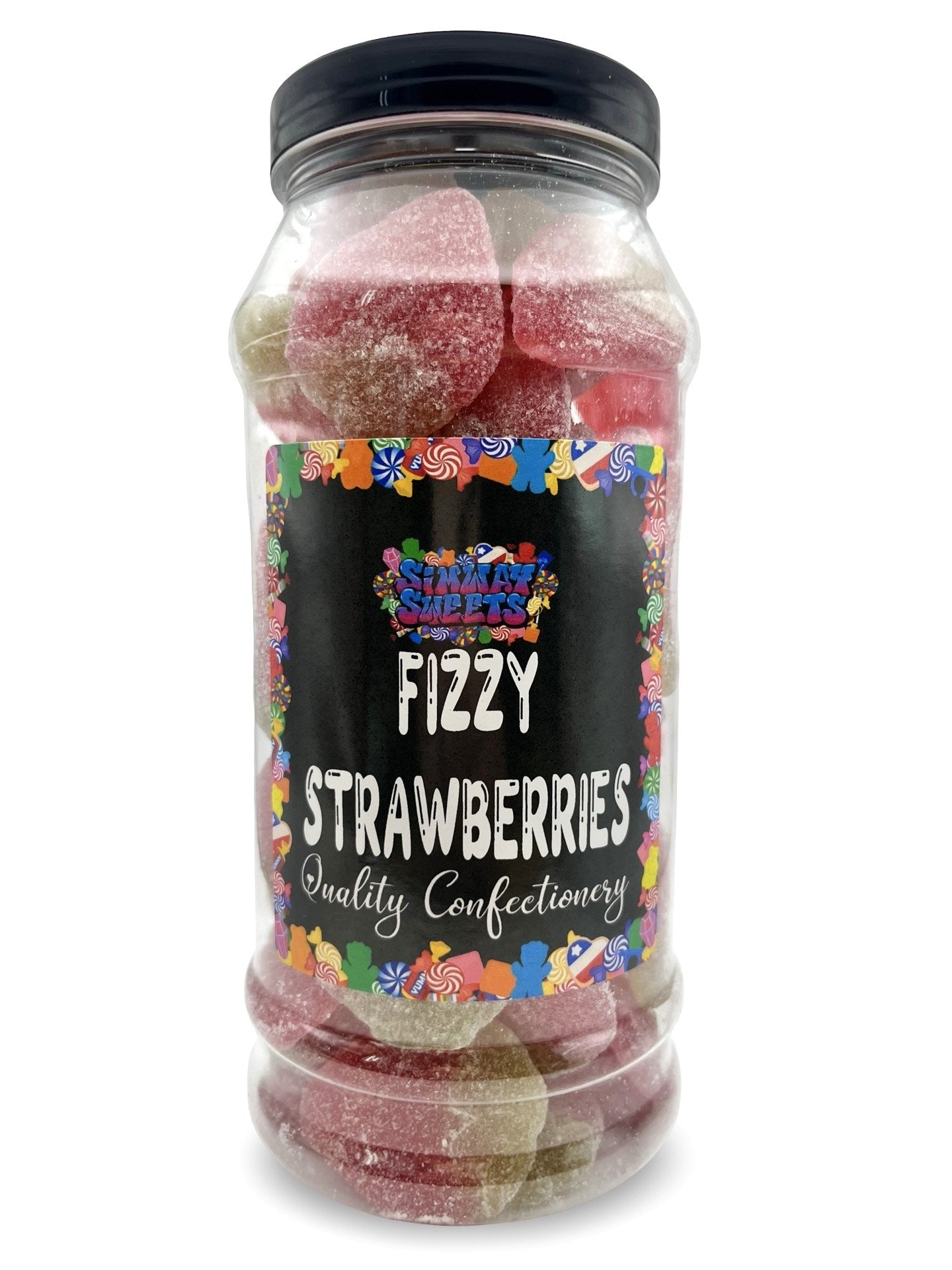 Fizzy Strawberries Retro Sweets Gift Jar - 690g