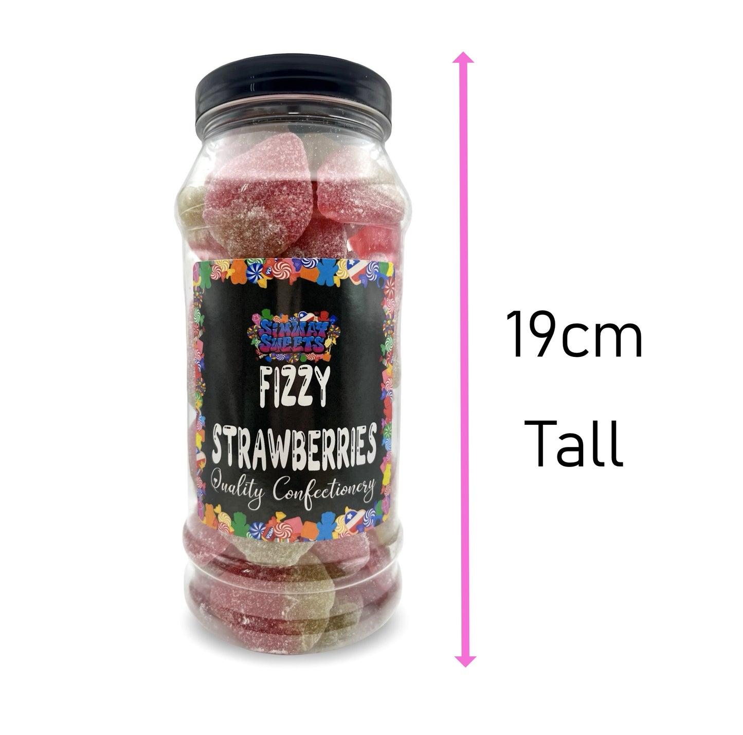 Fizzy Strawberries Retro Sweets Gift Jar - 690g