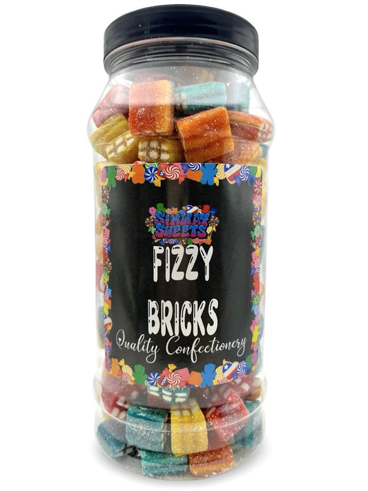 Fizzy Bricks Retro Sour Gummy Sweets Gift Jar - 625g