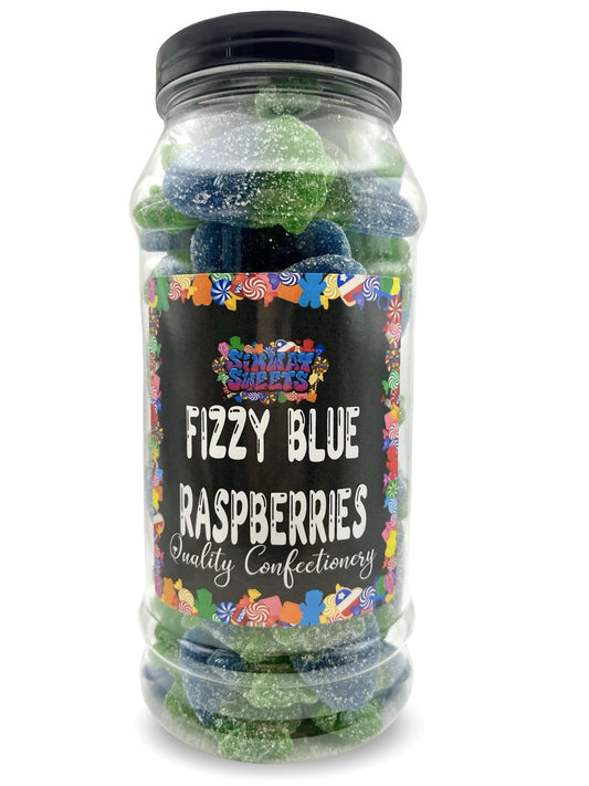 Fizzy Blue Raspberries Fizzies Retro Sweets Gift Jar Blue Sweets - 675g