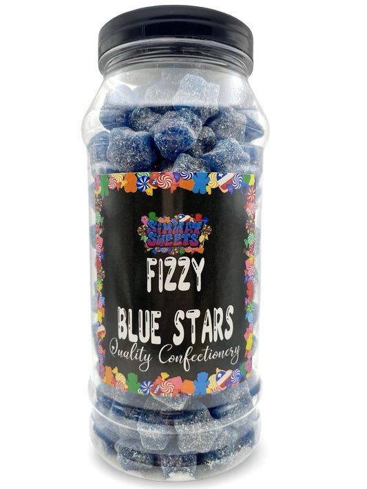 Fizzy Blue Stars Fizzies Retro Sweets Gift Jar Blue Sweets - 695g