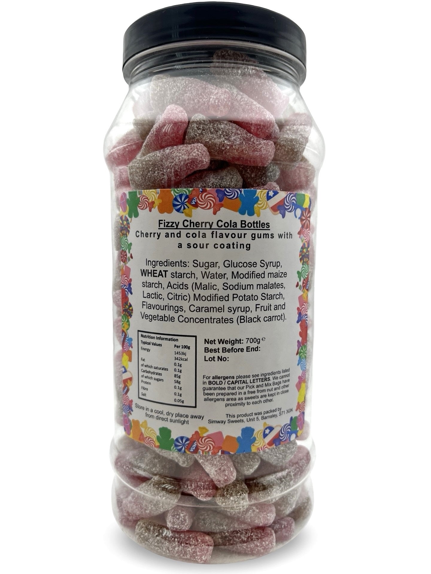 Fizzy Cherry Cola Bottles Retro Sweets Gift Jar - 700g