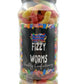 Fizzy Fruity Worms Retro Sour Gummy Sweets Gift Jar - 655g