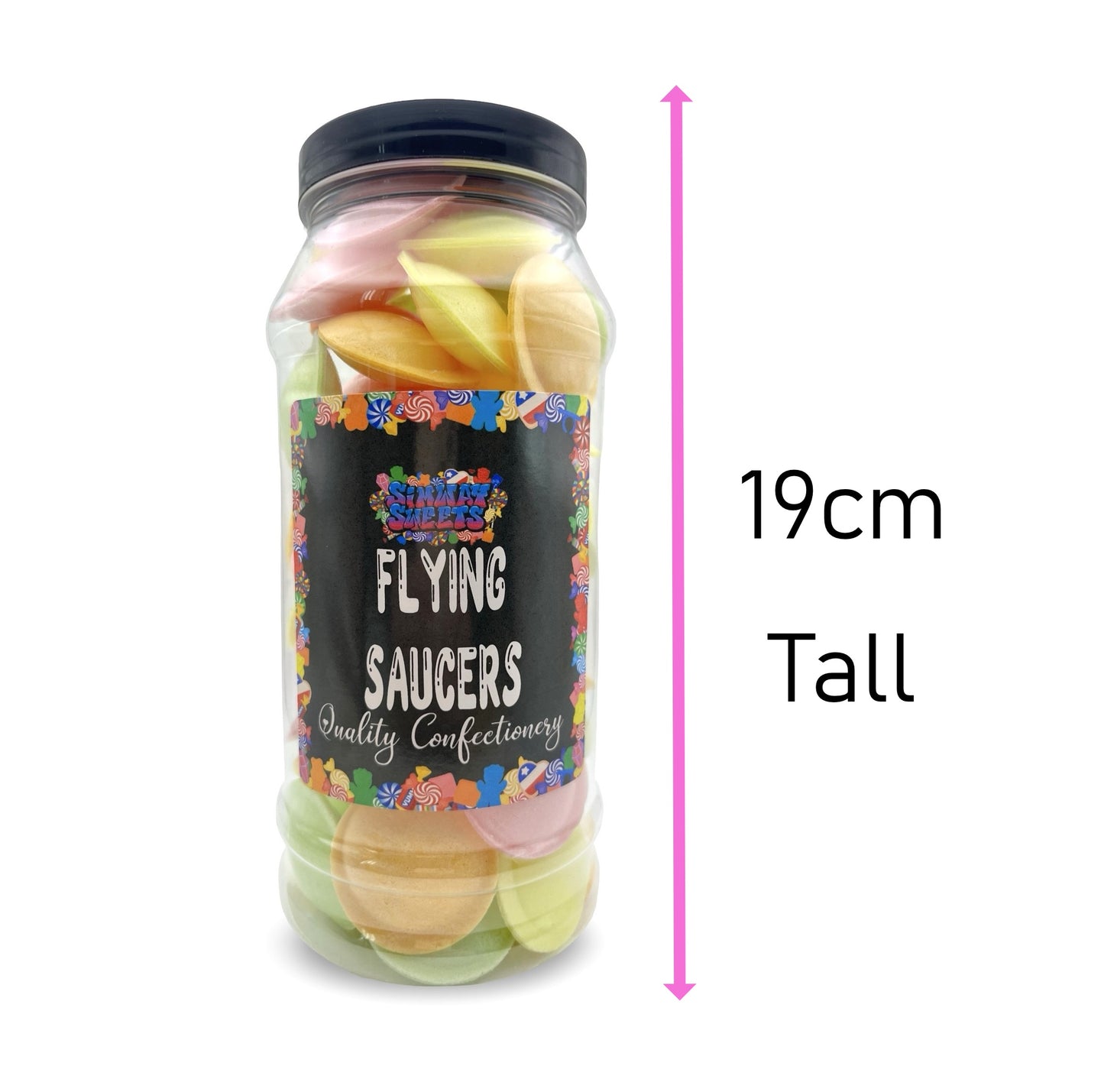 Flying Saucers UFO Retro Sweets Gift Jar - 75g