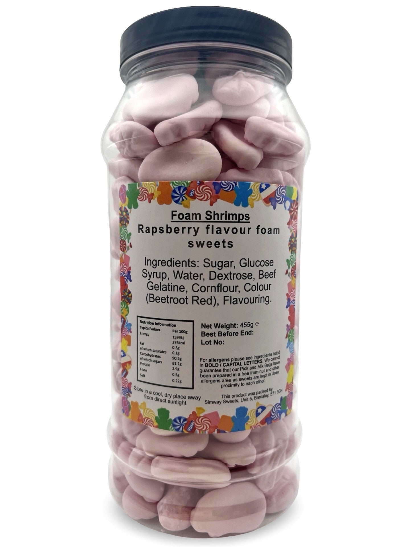Foam Shrimps Retro Sweets Gift Jar - 455g