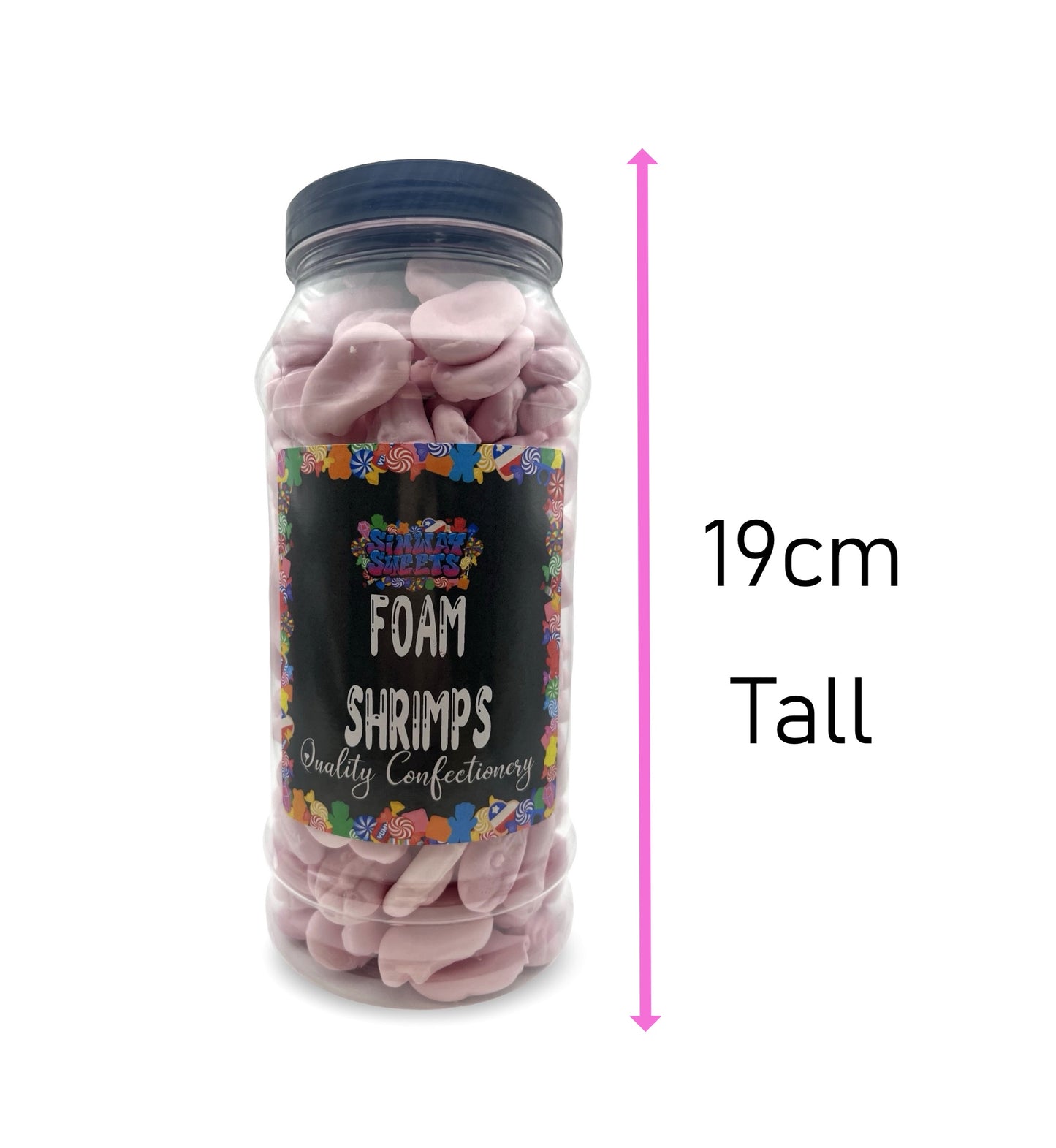Foam Shrimps Retro Sweets Gift Jar - 455g