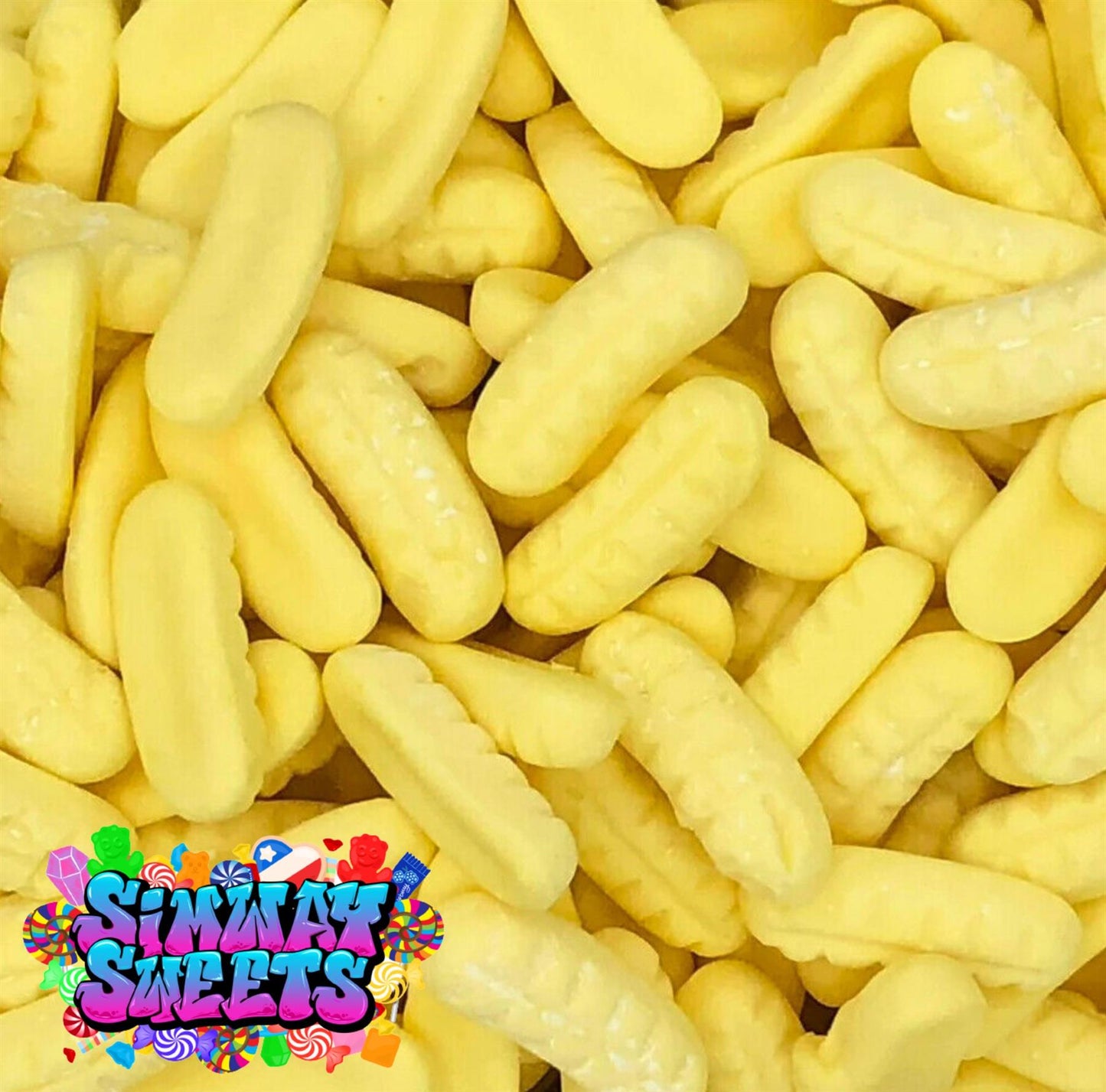 Mini Foam Bananas Retro Sweets Gift Jar - 380g
